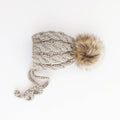 Huggalugs Aspen Oatmeal Cable Knit Bonnet