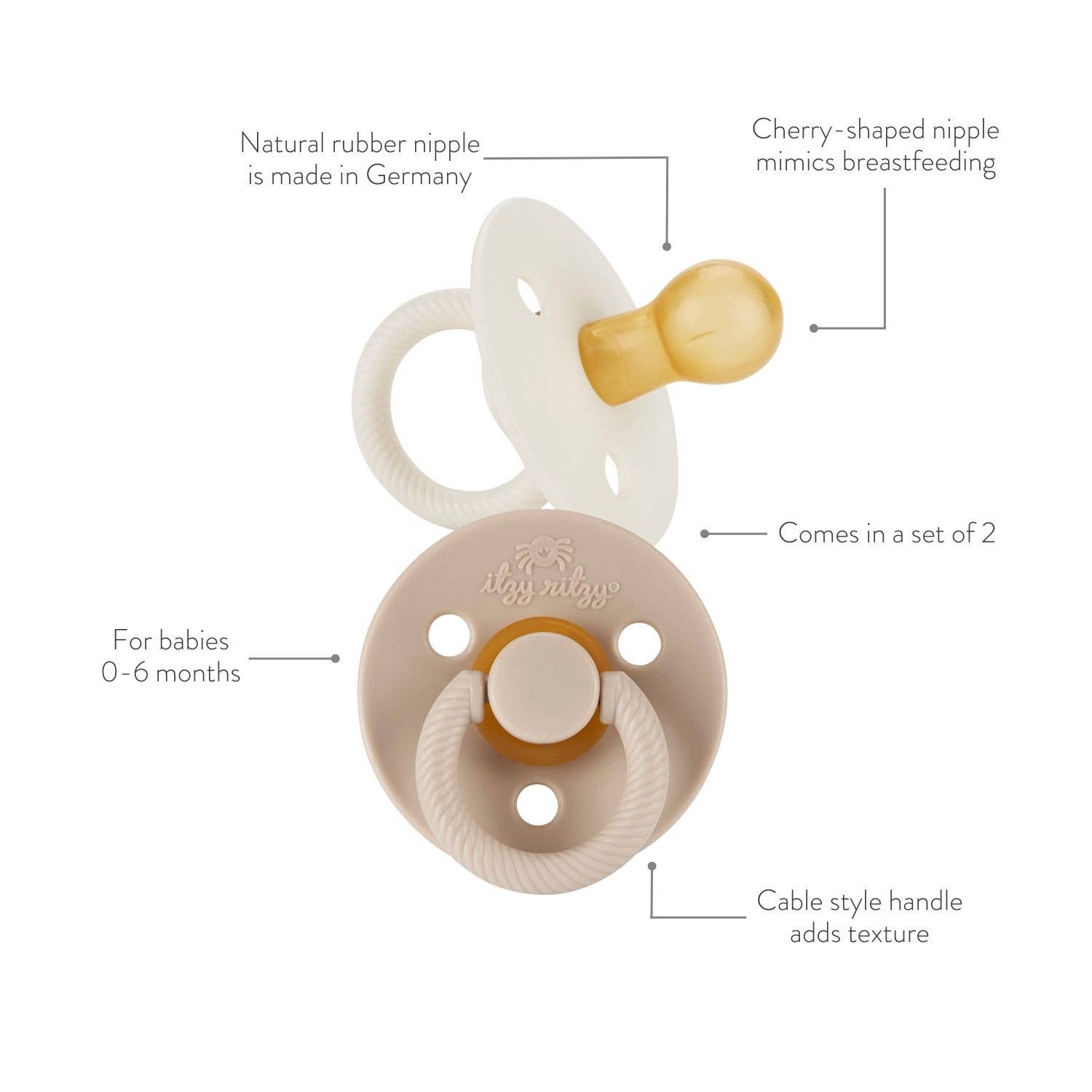 Itzy Ritzy Soother Natural Rubber Pacifier Set
