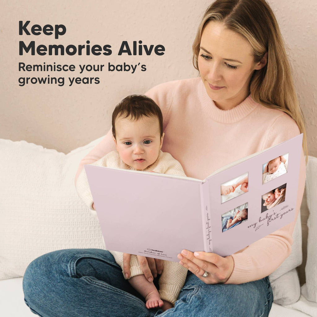 KeaBabies Sketch Baby Memory Book — Mist Pink