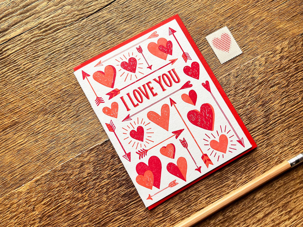 Noteworthy Paper & Press I Love You Hearts and Arrows Greeting Card