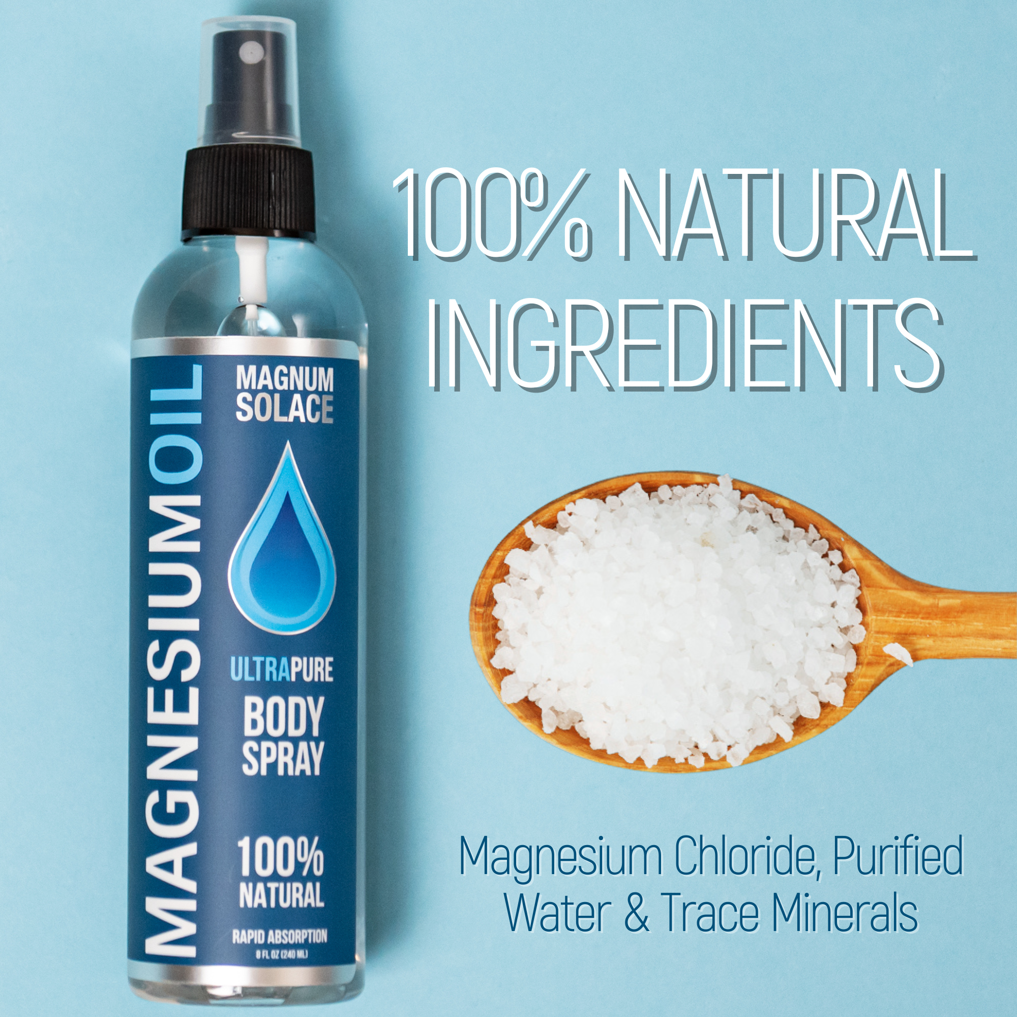 Magnum Solace Magnesium Oil Spray for Restless Legs & Sleep