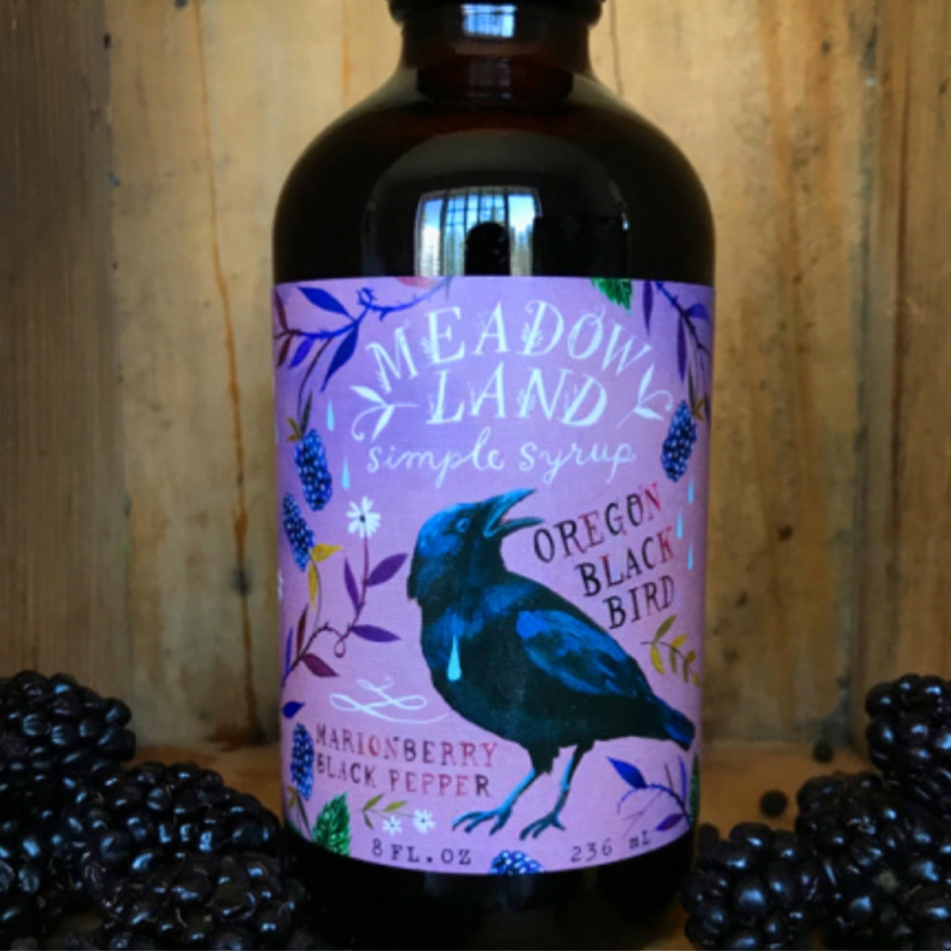 Meadowland Syrups Oregon Black Bird Marionberry Syrup — 8oz