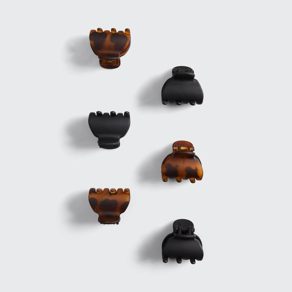 Kitsch Recycled X-Small Claw Clips — Black & Tort (6-Pack)