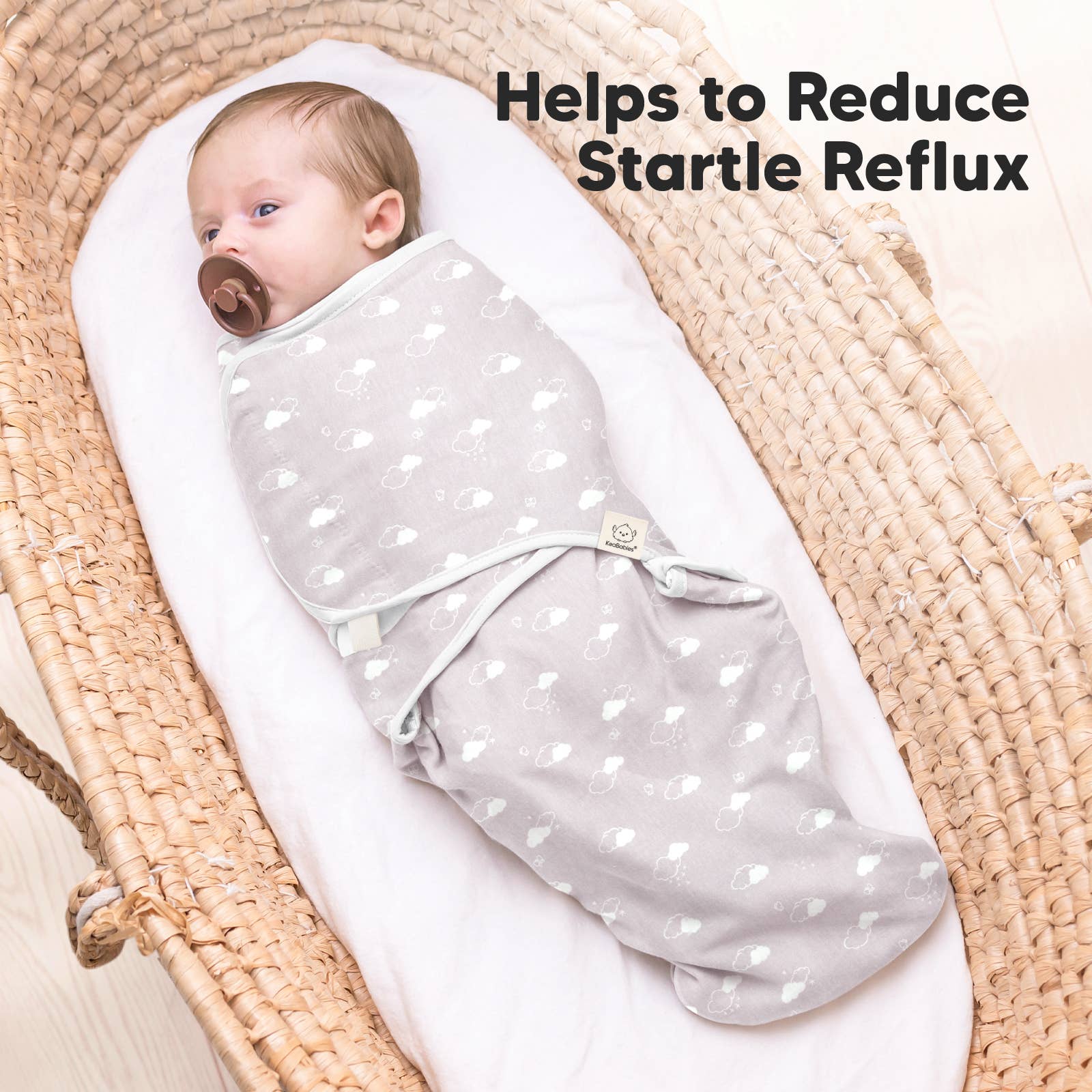 KeaBabies Soothe Zippy Swaddle Sacks — Aspire (3-Pack, 0-3 Months)