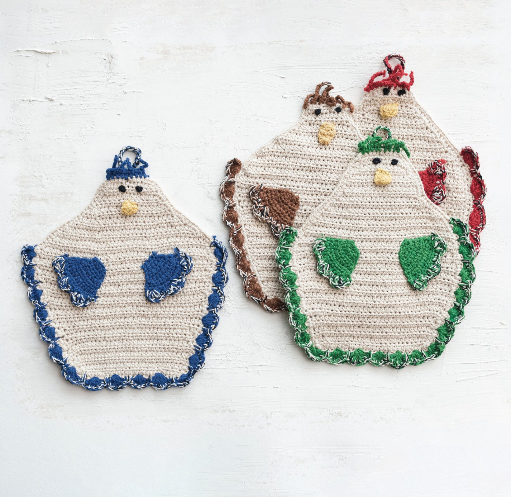 Crocheted Chicken Pot Holder with Hanging Loop