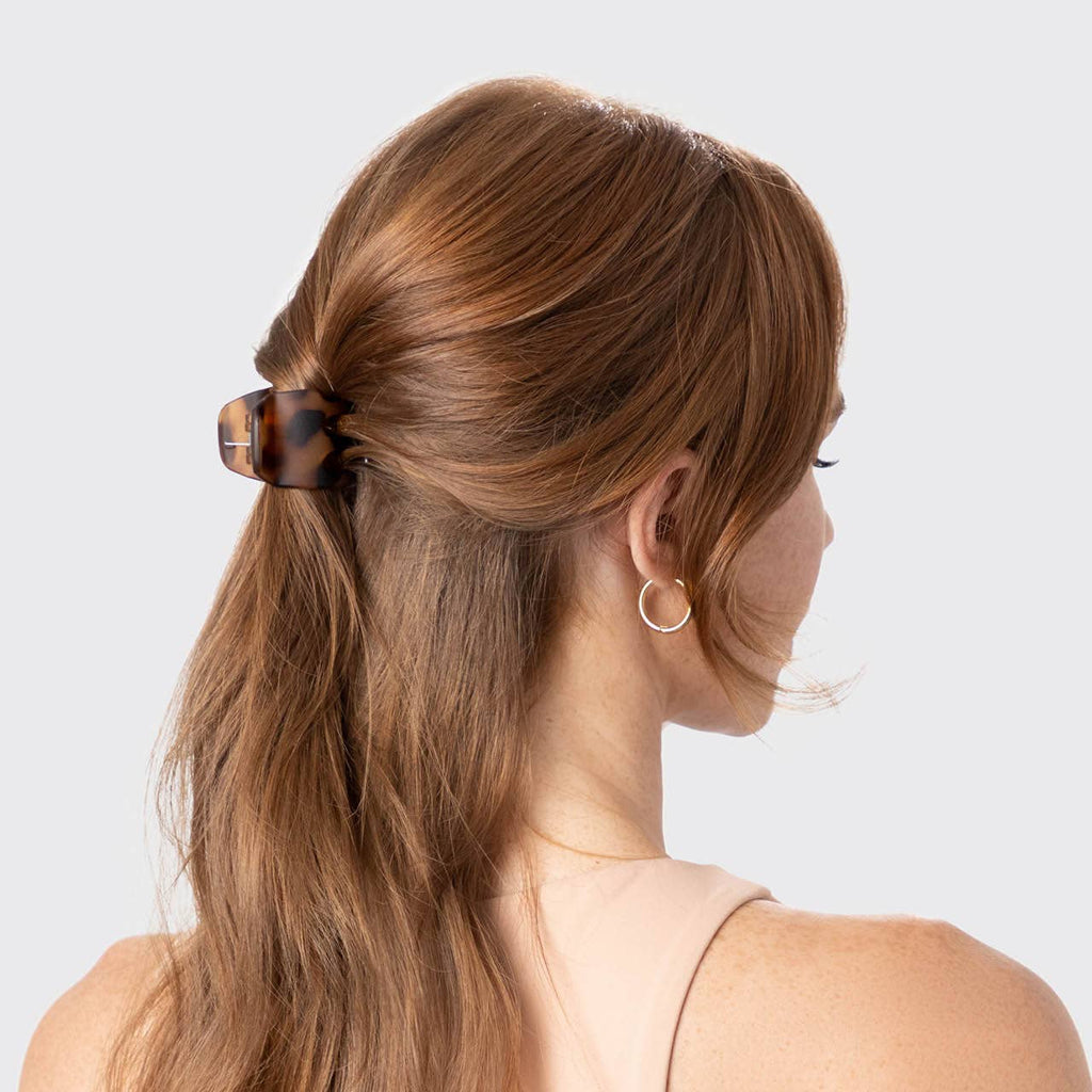 Kitsch Eco-Friendly Medium Claw Clips 2pc Set — Black & Tortoise