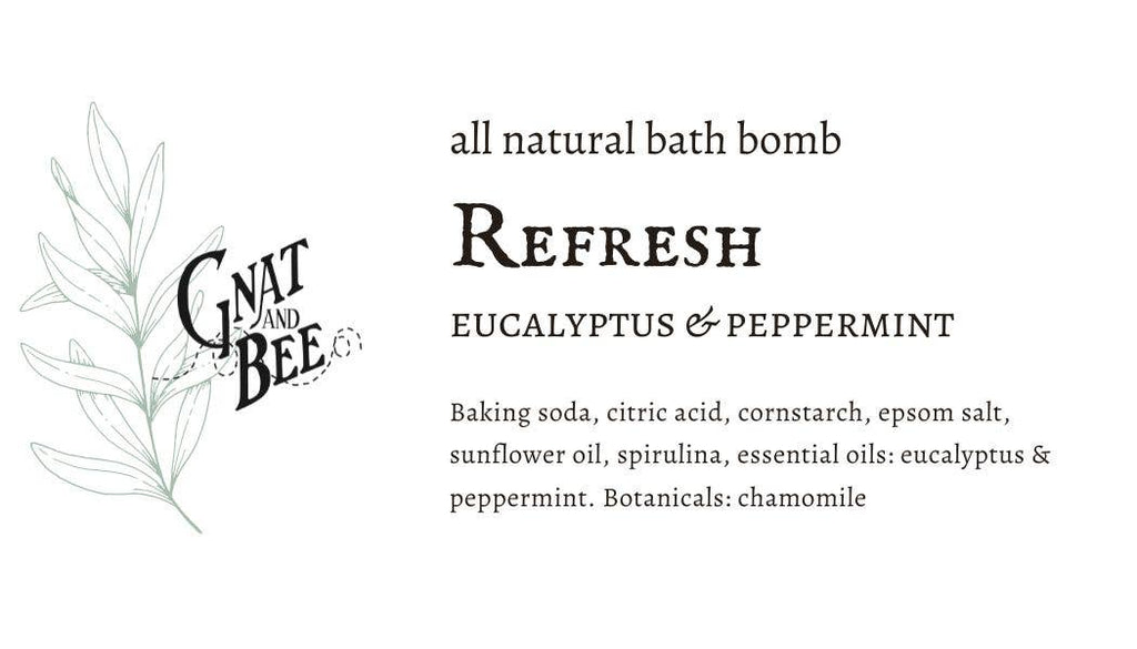 Gnat and Bee Refresh Natural Bath Bomb