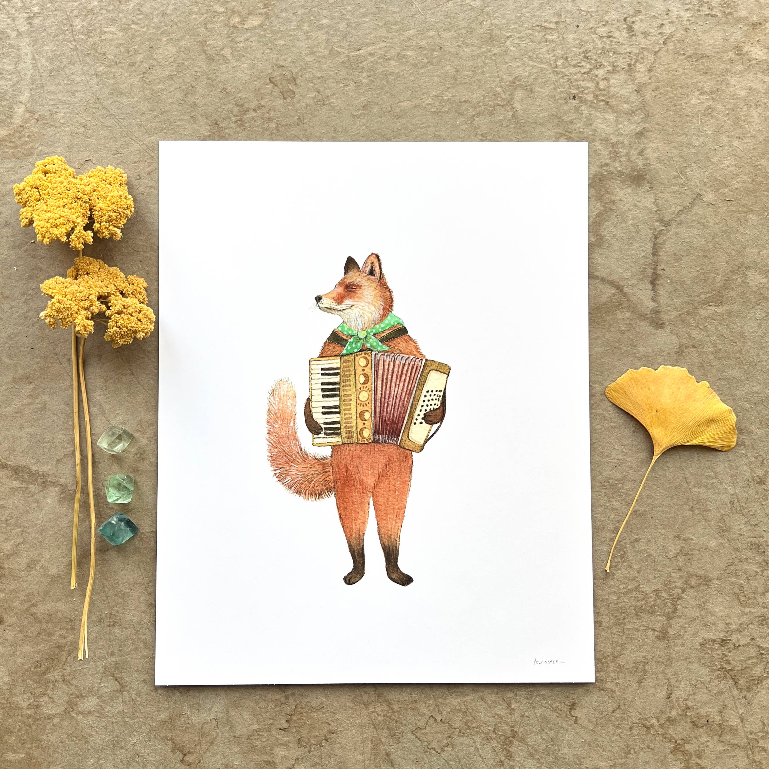 Polanshek of the Hills 8×10 Art Print — Woodland Home: Papa's Accordion