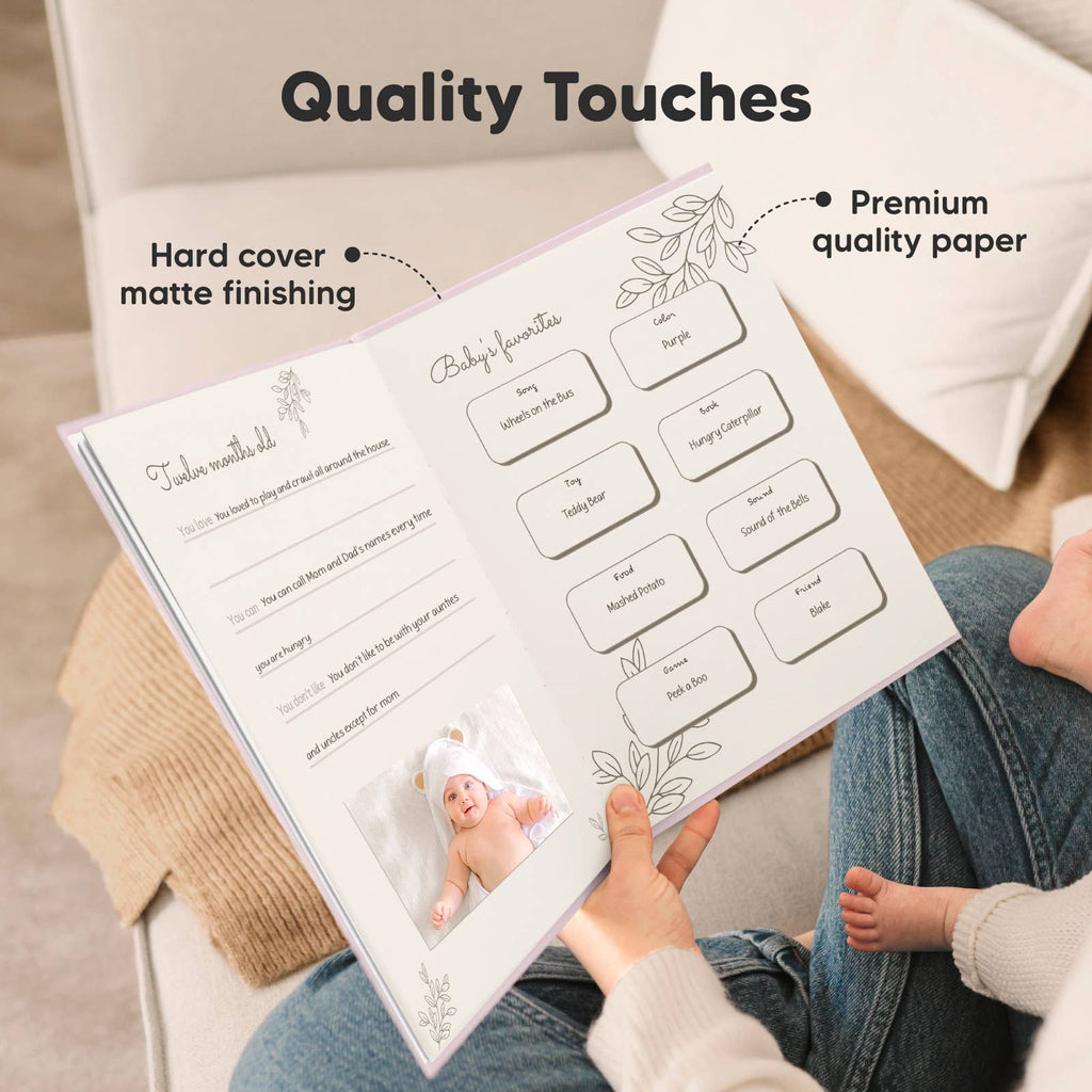 KeaBabies Sketch Baby Memory Book — Mist Pink