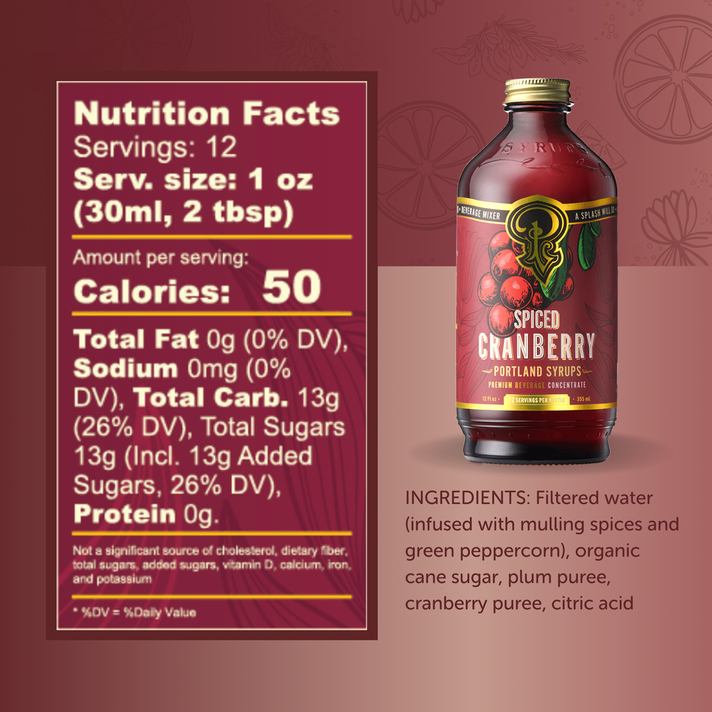 Portland Syrups Spiced Cranberry Cocktail & Coffee Syrup — 12oz