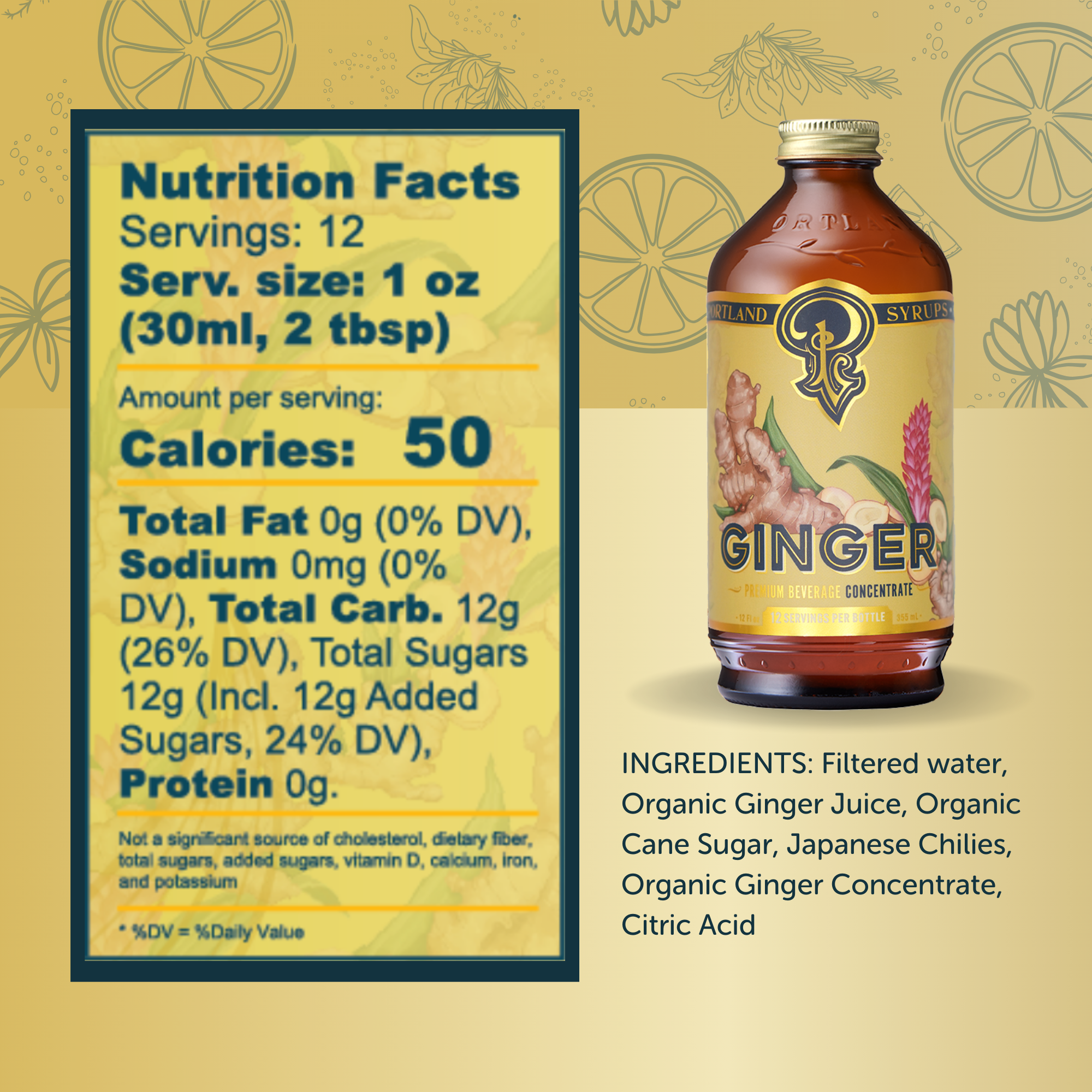 Portland Syrups Craft Ginger Cocktail & Coffee Syrup — 12 oz