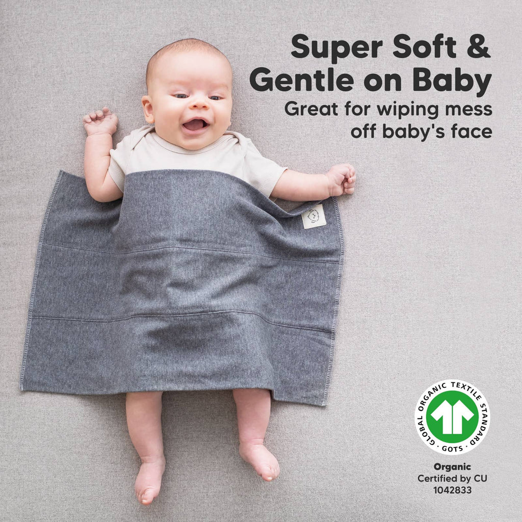 KeaBabies Shea Organic Cotton Burp Cloths — Neutrals (6-Pack)