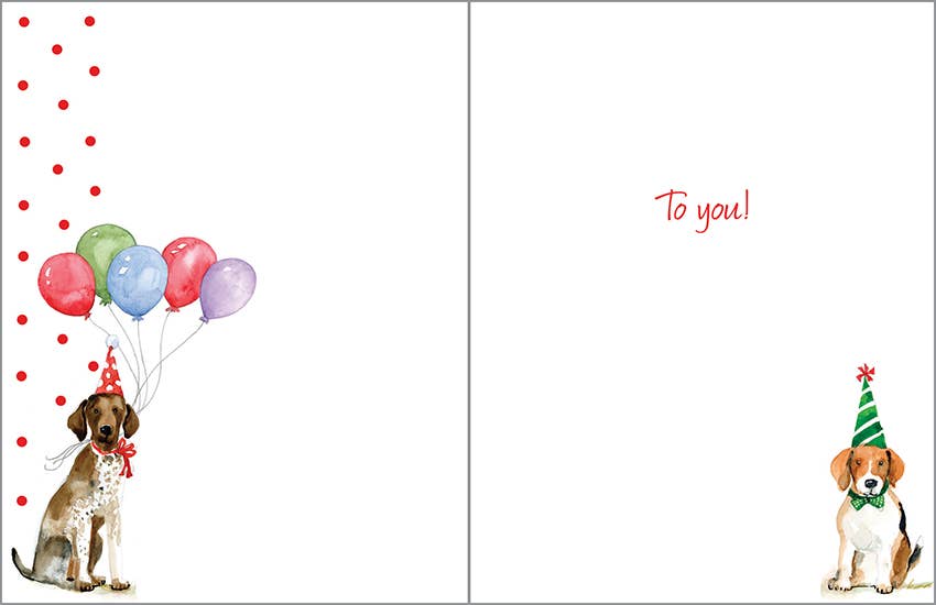Gina B Birthday Card — Birthday Party Dogs