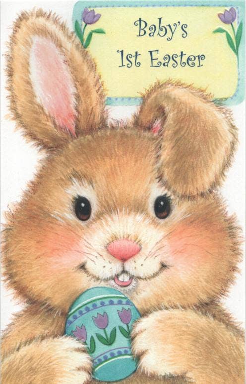 Baby's First Easter Card with Bunny Motif