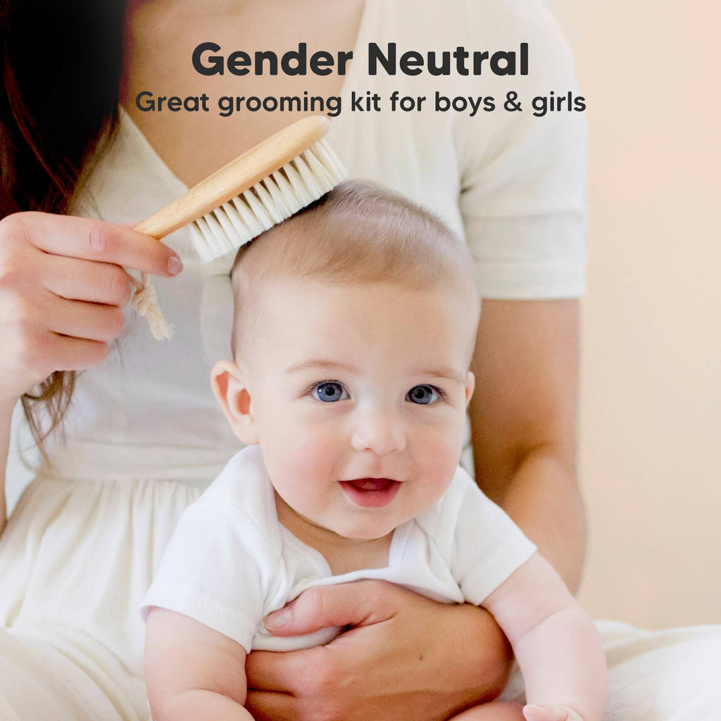 KeaBabies Gentle Baby Hair Brush & Comb Set
