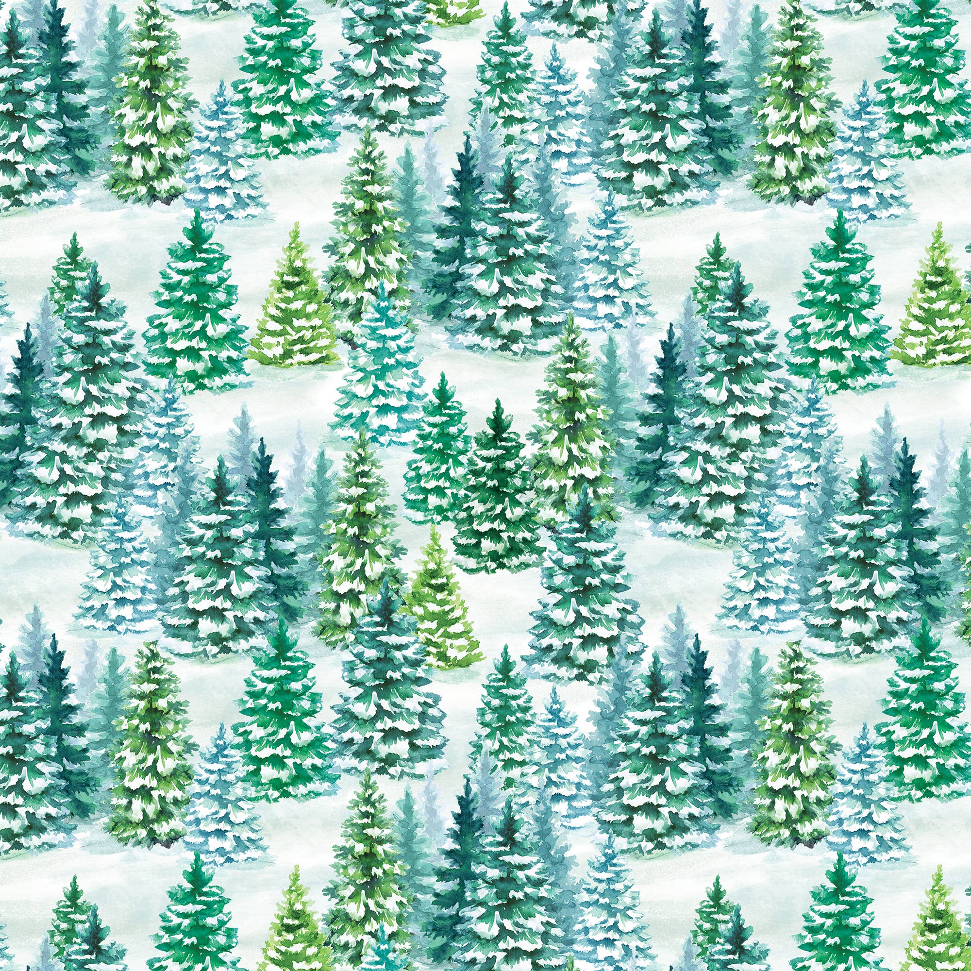 Jillson & Roberts Snowy Trees Wrapping Paper — Jumbo Roll