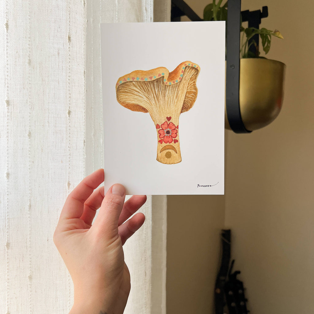 Polanshek of the Hills 5×7 Art Print — Mineral Mushroom (Citrine)