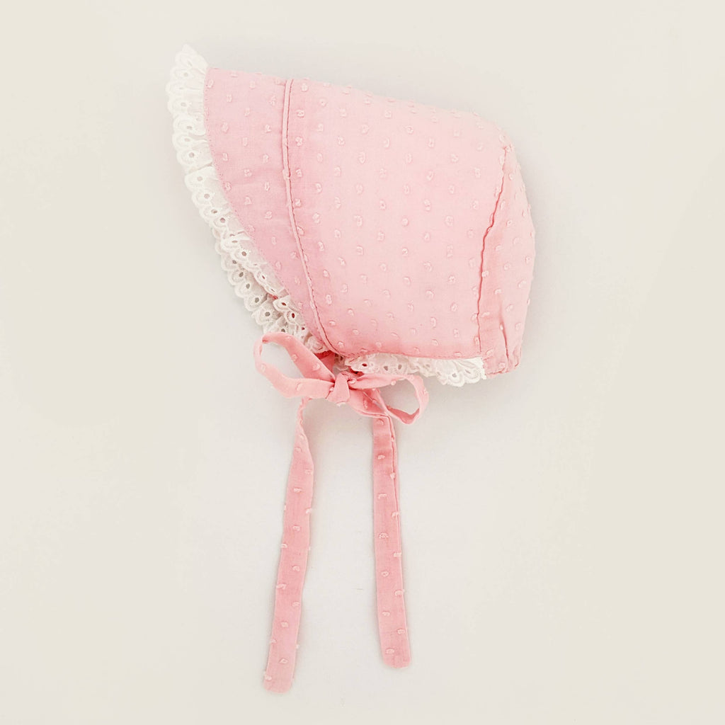 Huggalugs Pink Clip Dot Bonnet
