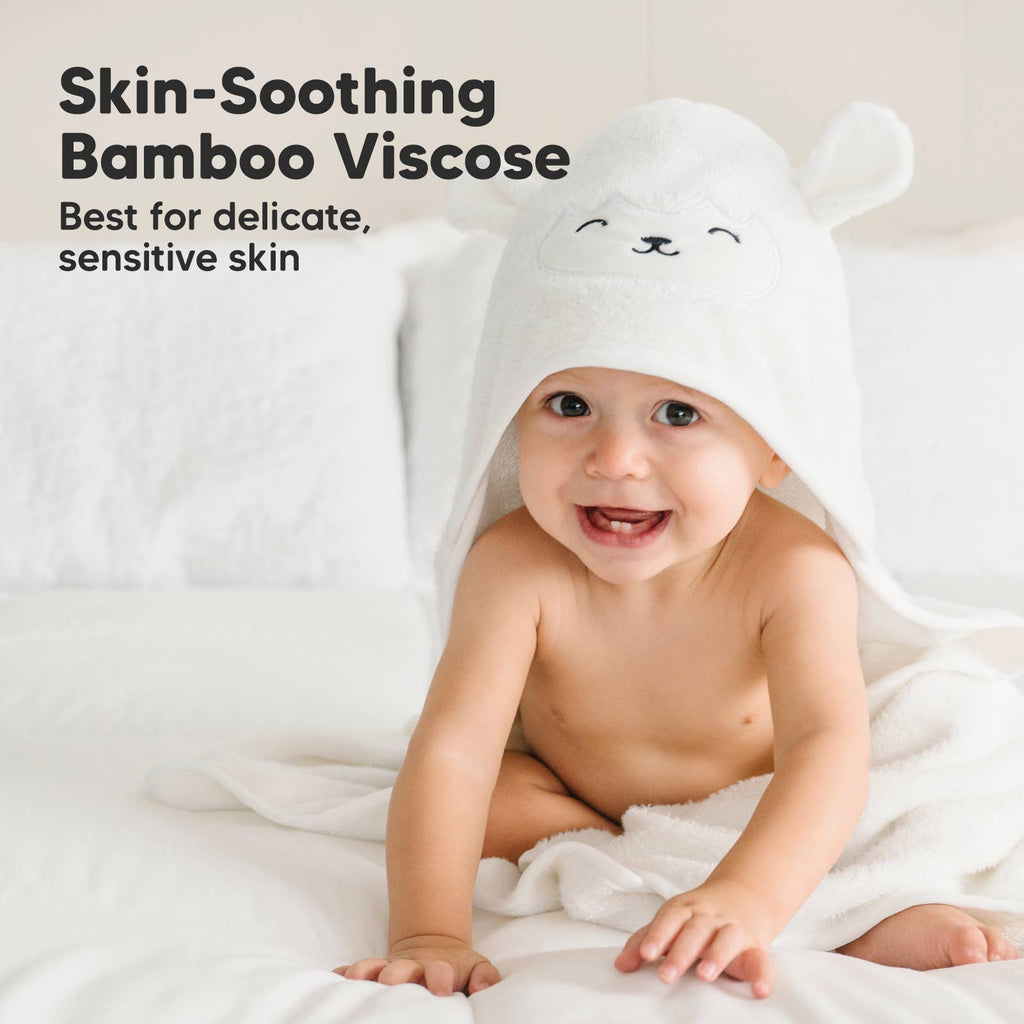 KeaBabies Petite Hooded Baby Towel — Lamb