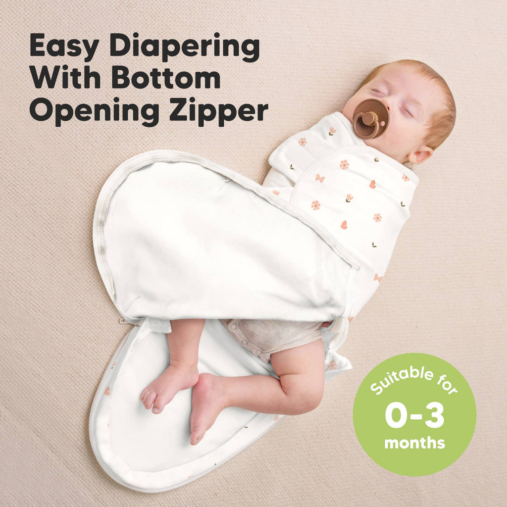 KeaBabies Soothe Zippy Baby Swaddles — Butterflies (3-Pack)