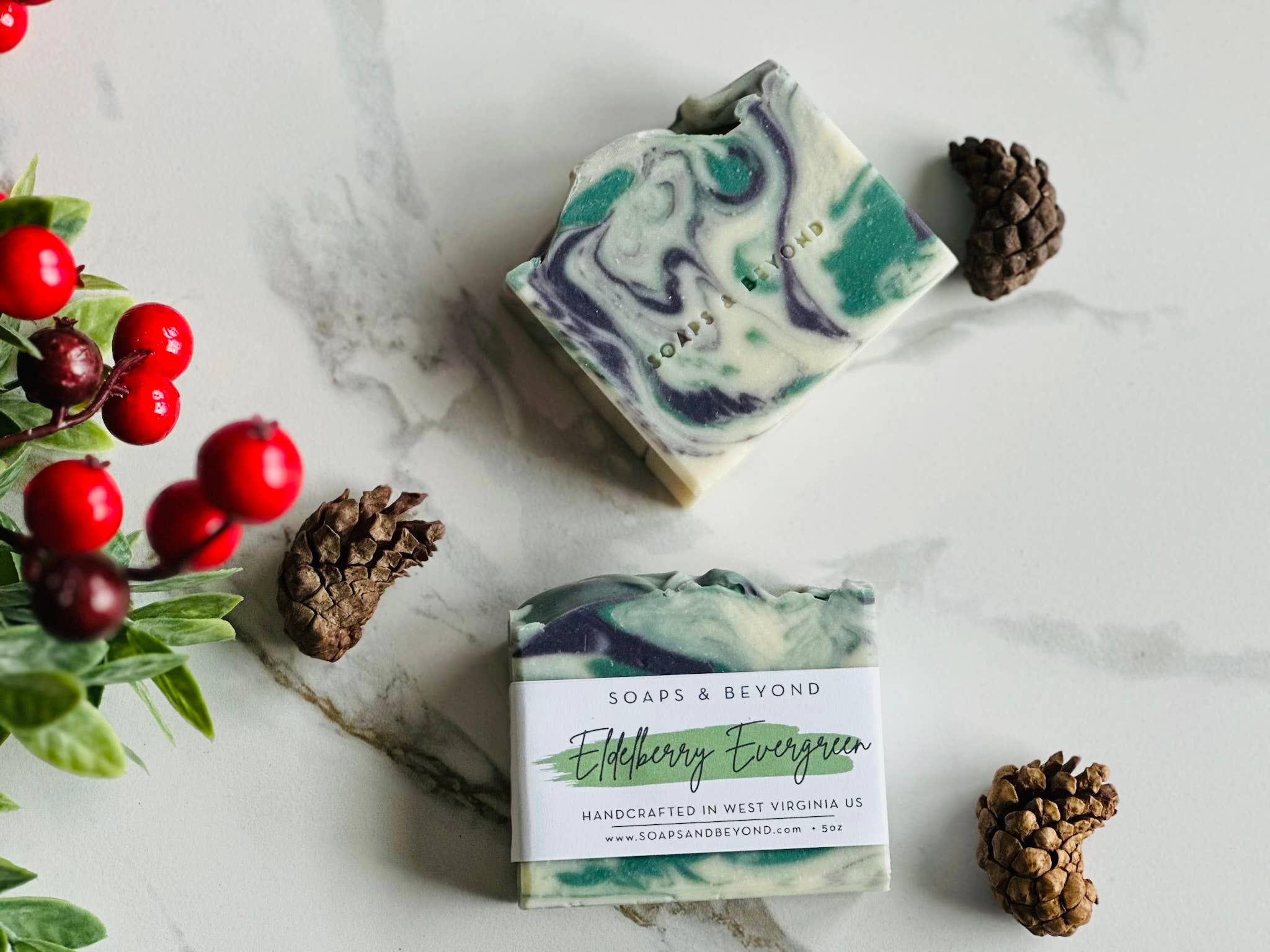 Soaps & Beyond Elderberry Evergreen Soap Bar