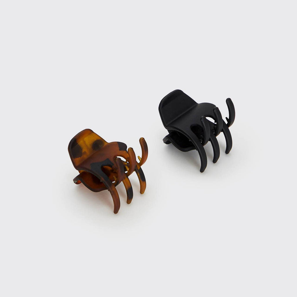 Kitsch Eco-Friendly Medium Claw Clips 2pc Set — Black & Tortoise