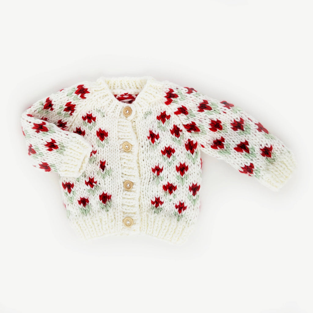 Huggalugs Bitty Blooms Holiday Cardigan