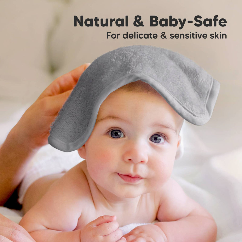 KeaBabies Ultra-Soft Baby Washcloths — Cool Grey (6-Pack)