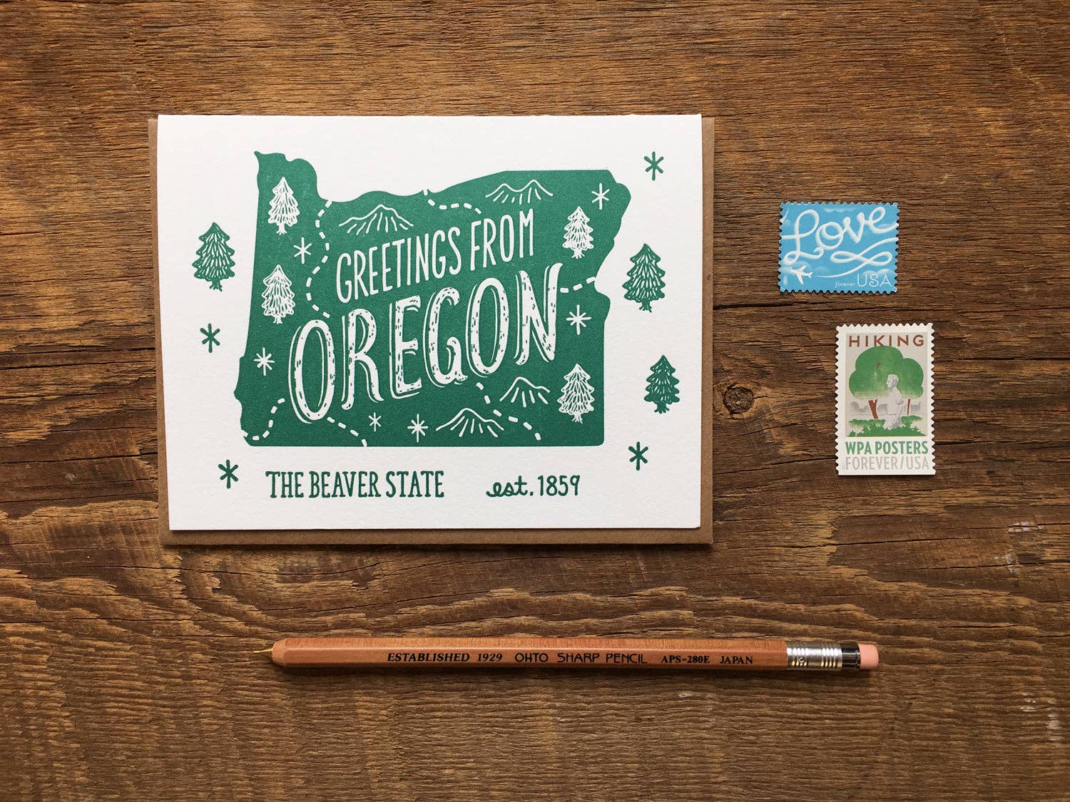 Noteworthy Paper & Press Greetings from Oregon Greeting Card