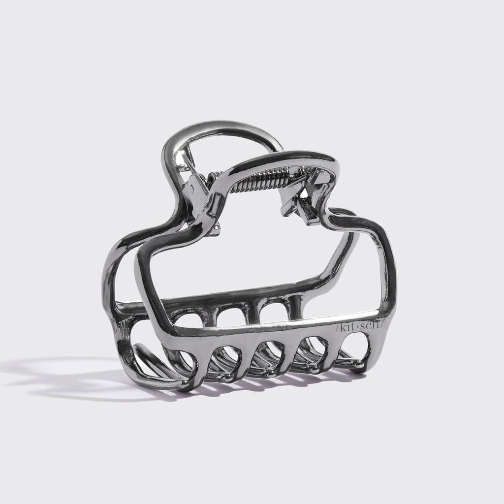 Kitsch Metal Medium Puffy Claw Clip — Hematite