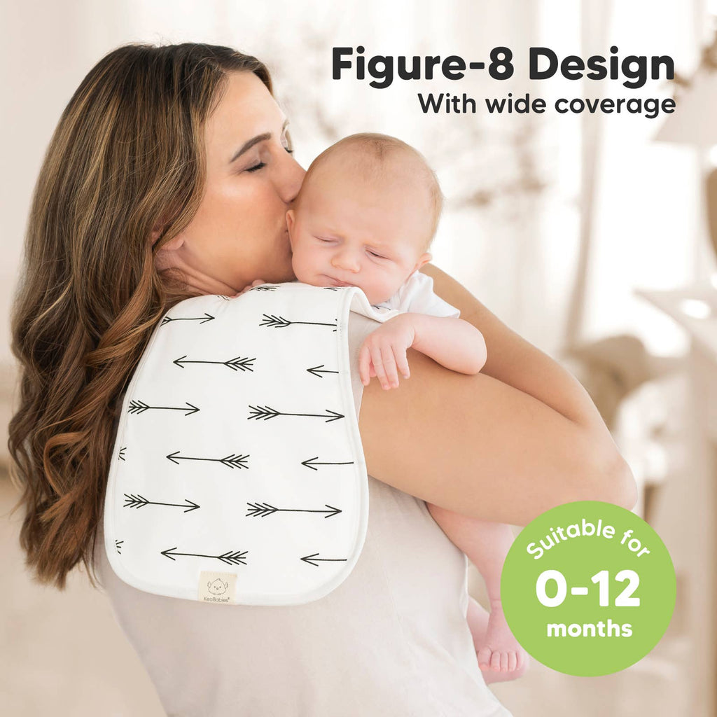 KeaBabies Urban Organic Burp Cloths — Greyscape (5-Pack)