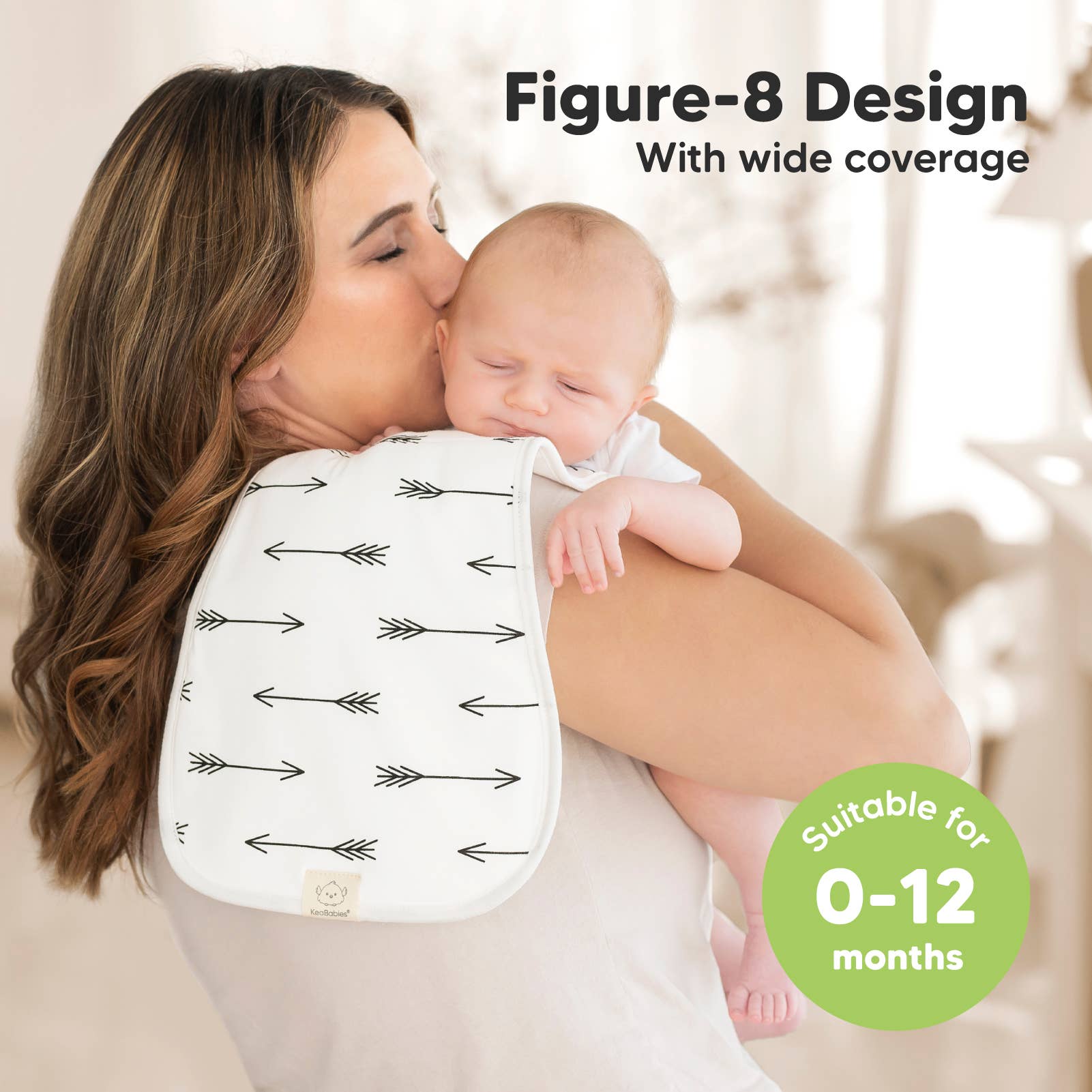 KeaBabies Urban Organic Burp Cloths — Greyscape (5-Pack)