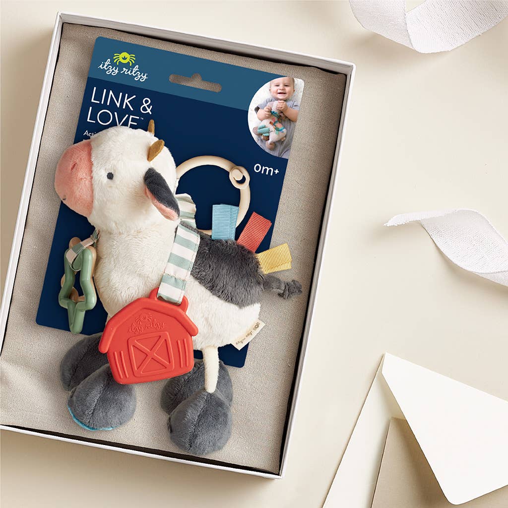 Itzy Ritzy Cow Link and Love Activity Plush