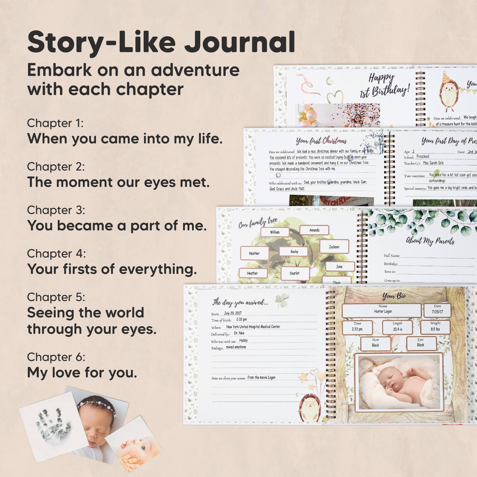 KeaBabies Wonderland Baby Memory Book — First Years Keepsake Journal
