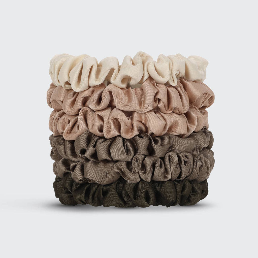 Kitsch Ultra Petite Satin Scrunchies 6-Pack — Eucalyptus