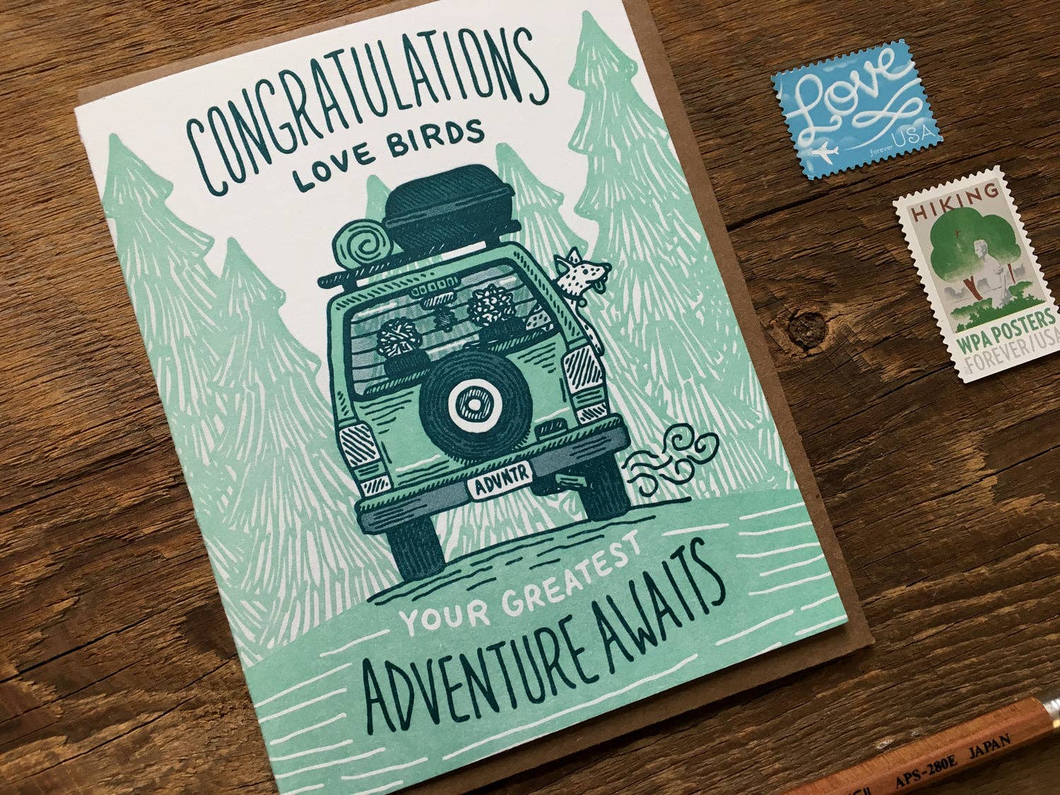 Noteworthy Paper & Press Love Birds Adventure Wedding Greeting Card