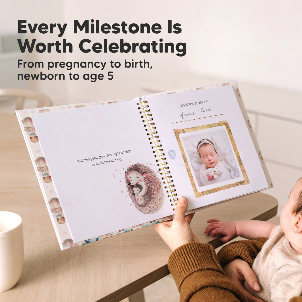 KeaBabies Keepsake Baby Memory Book — Balloon Edition