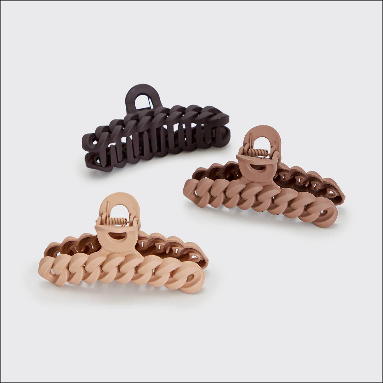 Kitsch Chain Claw Clip 3pc Set — Neutral
