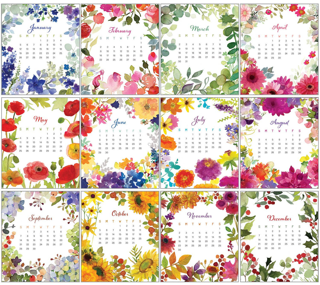 Gina B Desk Calendar — Garden Flowers