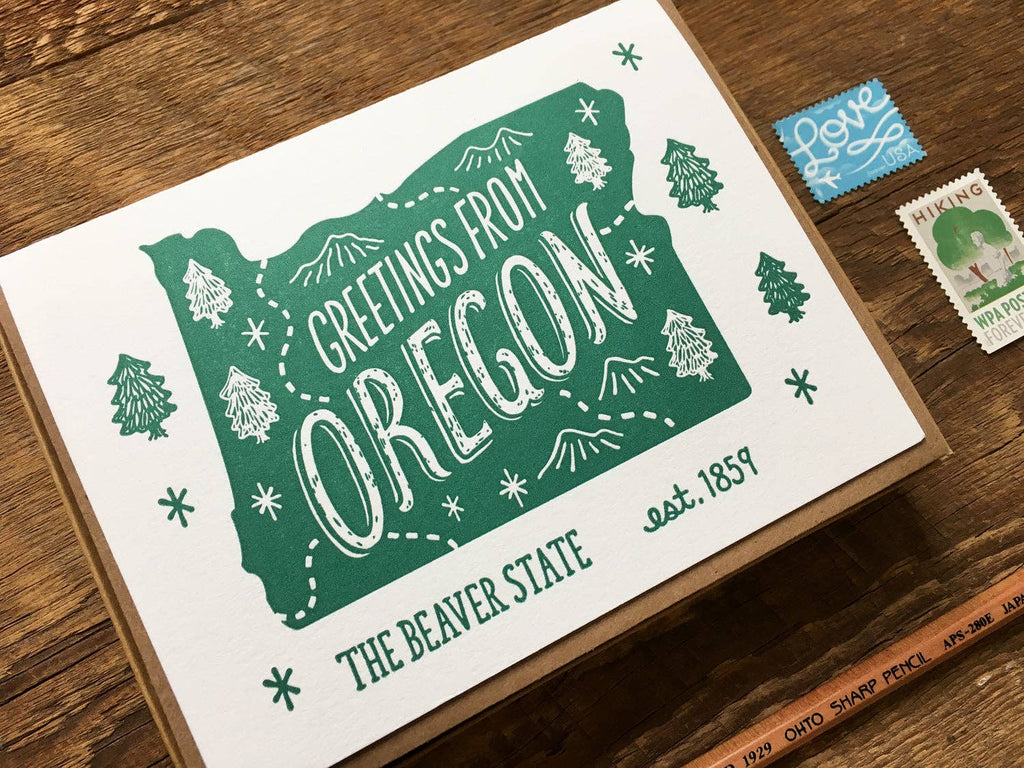 Noteworthy Paper & Press Greetings from Oregon Greeting Card