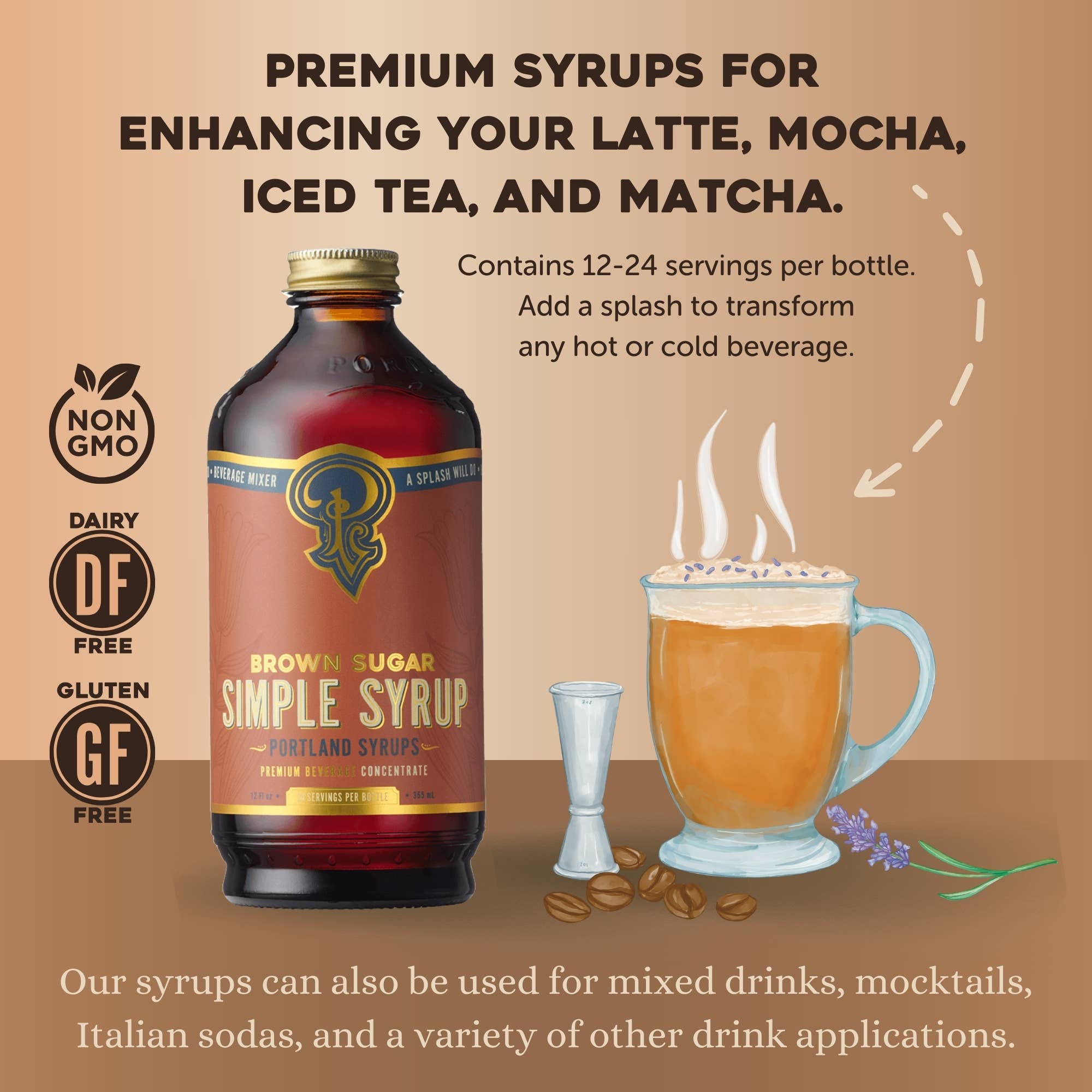 Portland Syrups Brown Sugar Simple Syrup — 12 oz