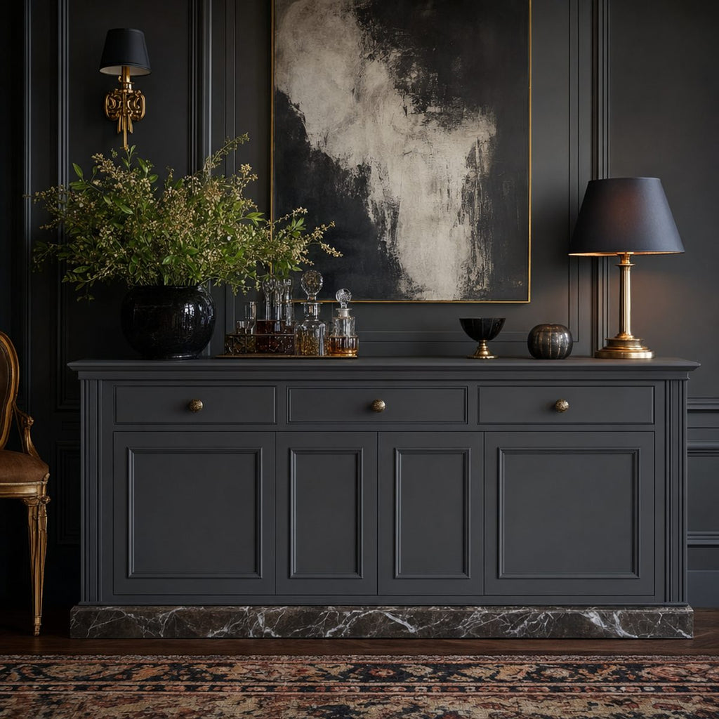Wise Owl Chalk Synthesis Paint — Peppercorn — styled room