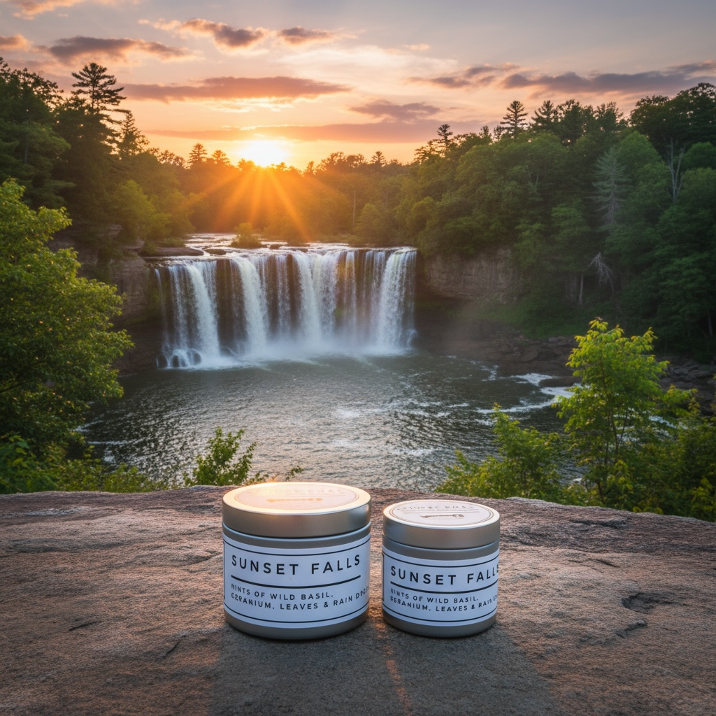 Villa Rue sunset falls soy candle — 2oz Tin