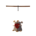 Handmade Wool Felt Mouse Ornament with Heart