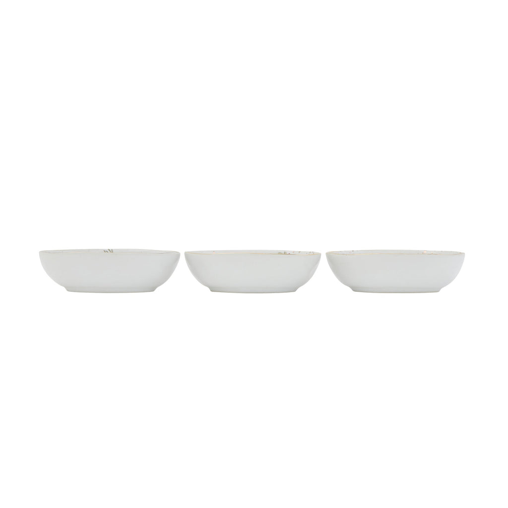 Oval Stoneware Dish with Greenery Motif