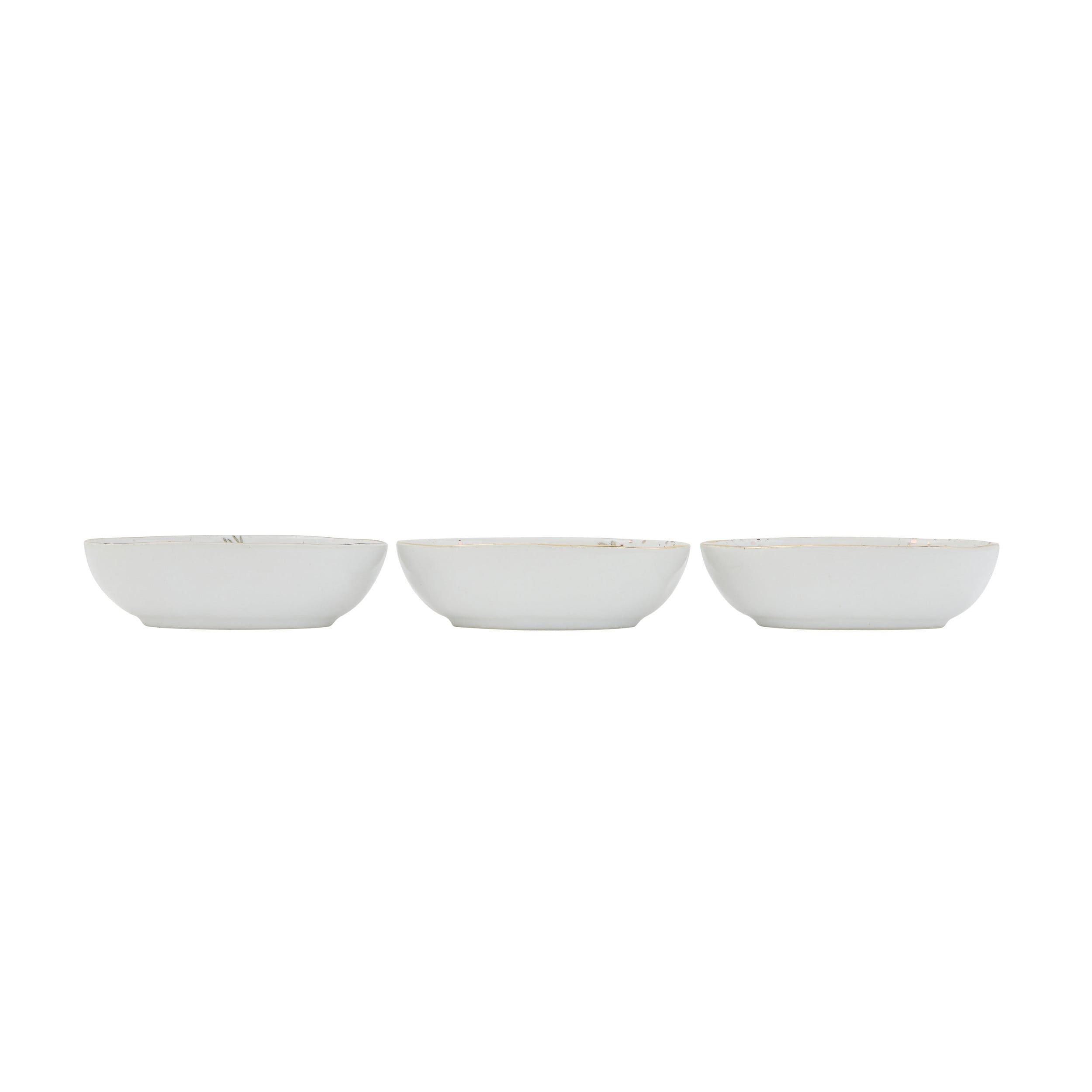 Oval Stoneware Dish with Greenery Motif