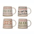 Hand-Stamped Winter Stoneware Mug