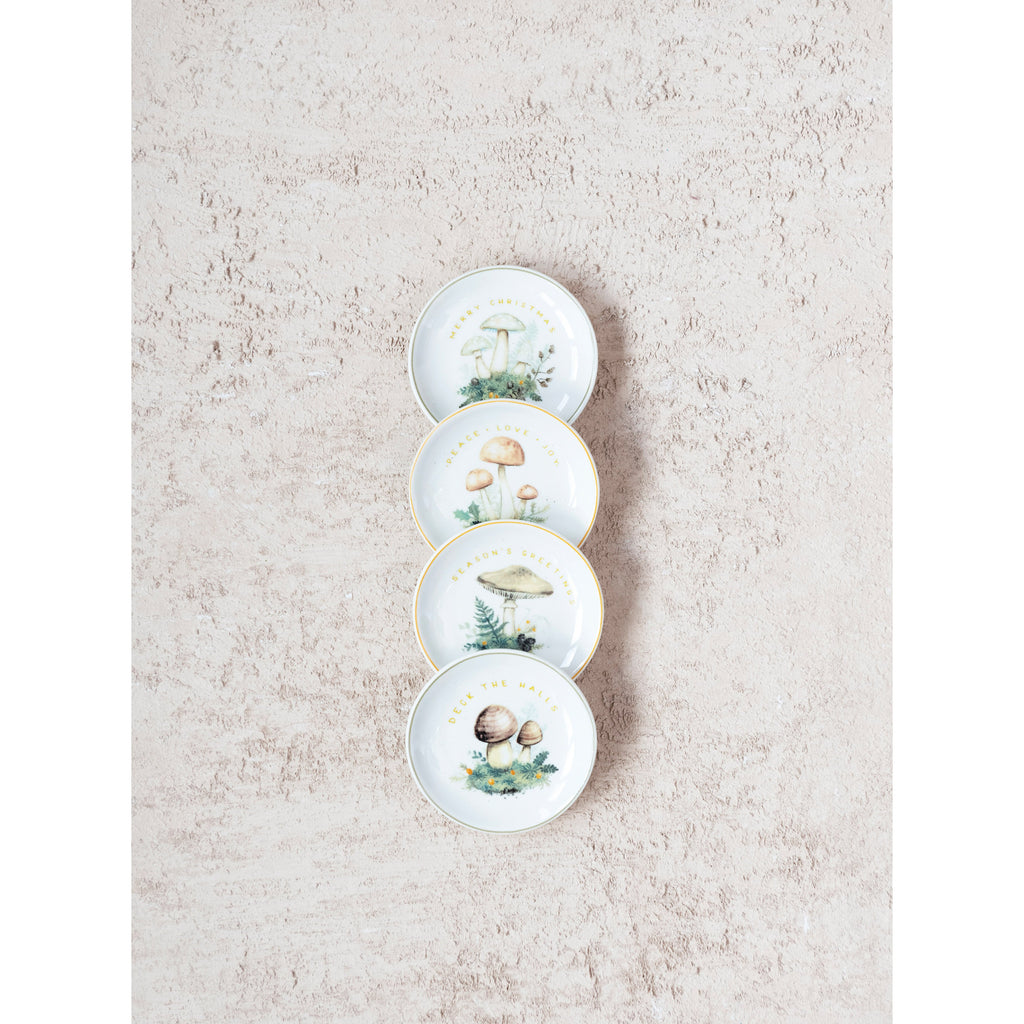 Whimsical Mushroom Holiday Trinket Dish