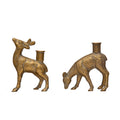 Antique Gold Deer Taper Candle Holder