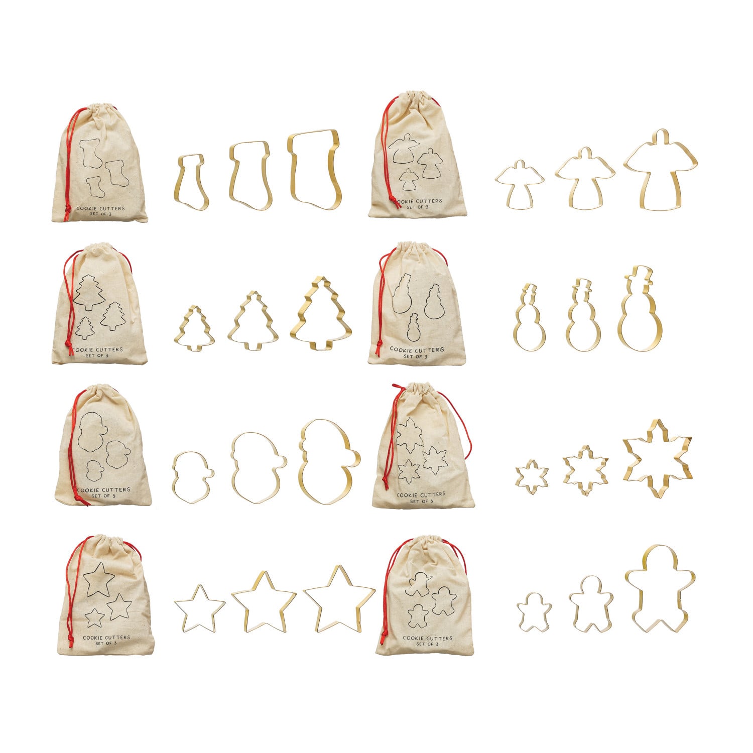 Gold Stainless Steel Cookie Cutter Set